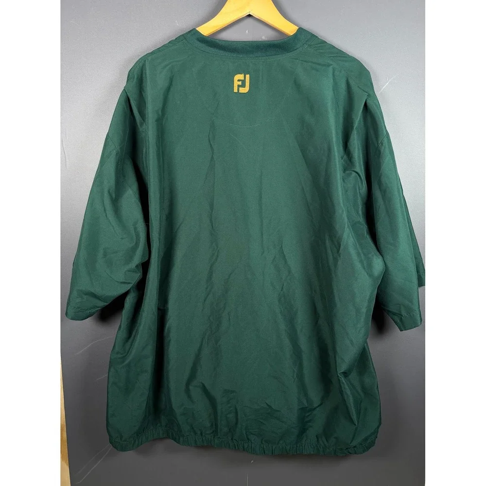 FootJoy Mens XL Golf Windshirt Short Sleeve V-Neck Pullover Green